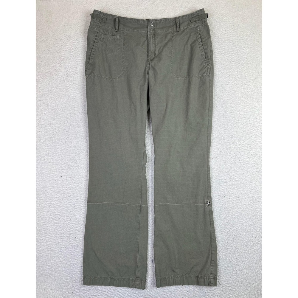 Eddie Bauer Pants Womens 14 Green Blakely Fit Cotton Outdoor Hiking Travel